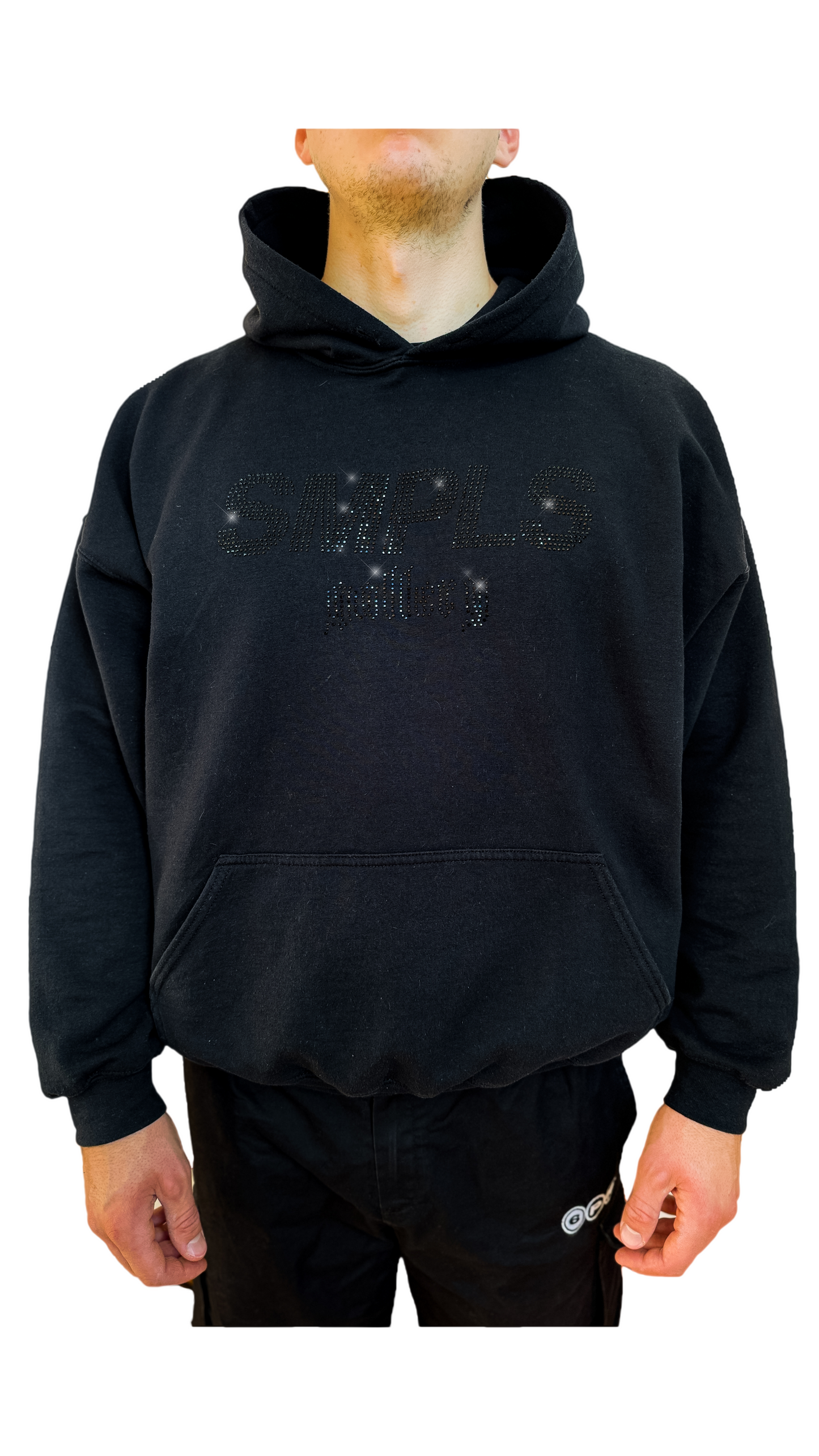 Black on Black Rhinestone Hoodie