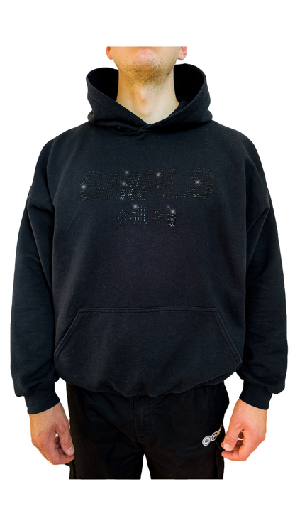 Black on Black Rhinestone Hoodie