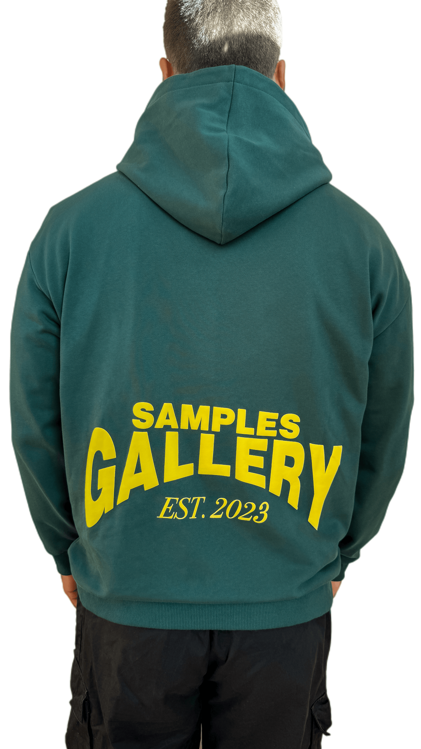 Yellow on Green Puff Print Hoodie
