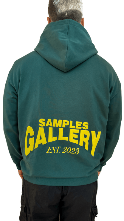 Yellow on Green Puff Print Hoodie
